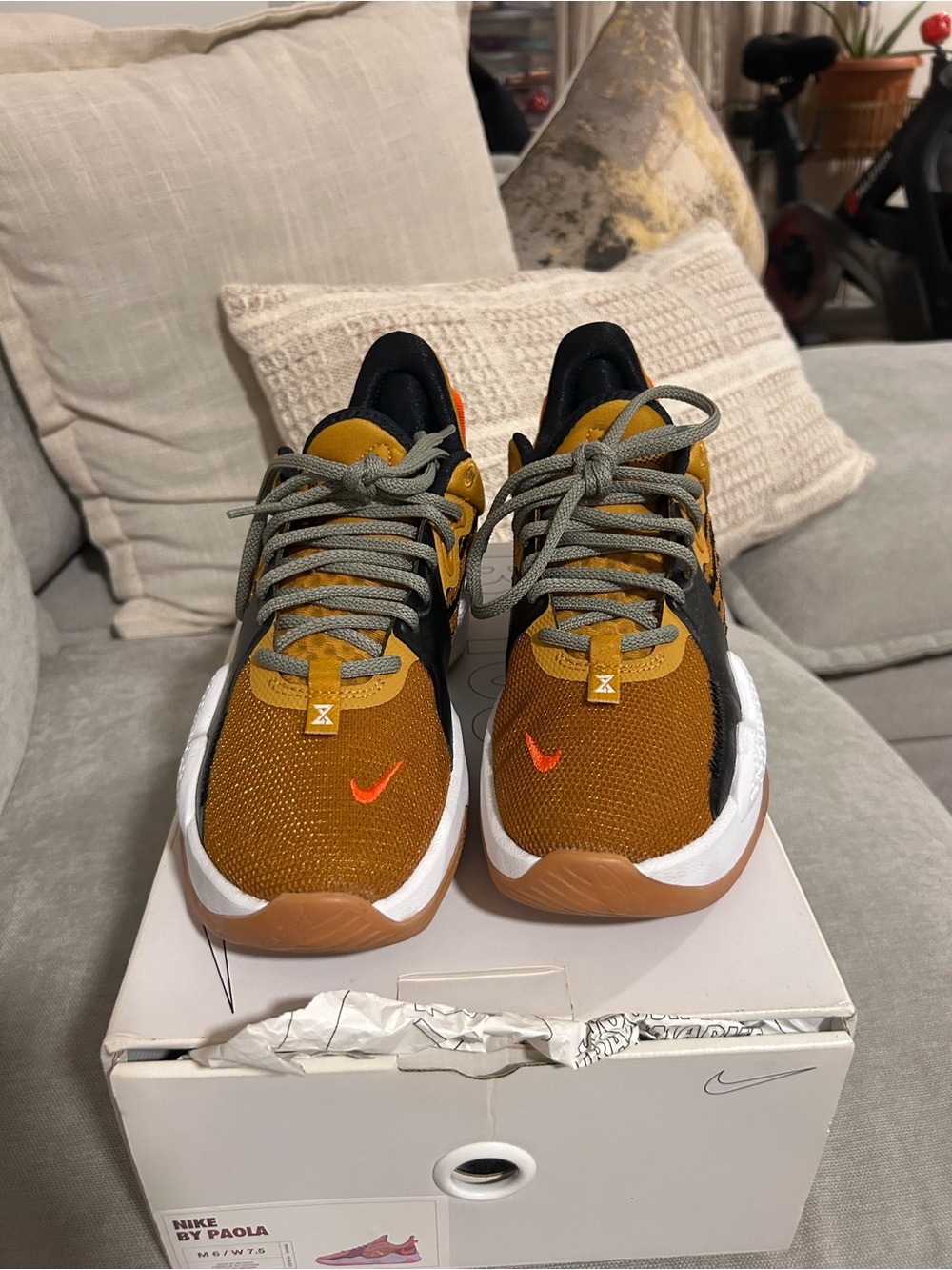 Nike Women’s Mustard, Black & Orange Low-Top Athletic Sneakers